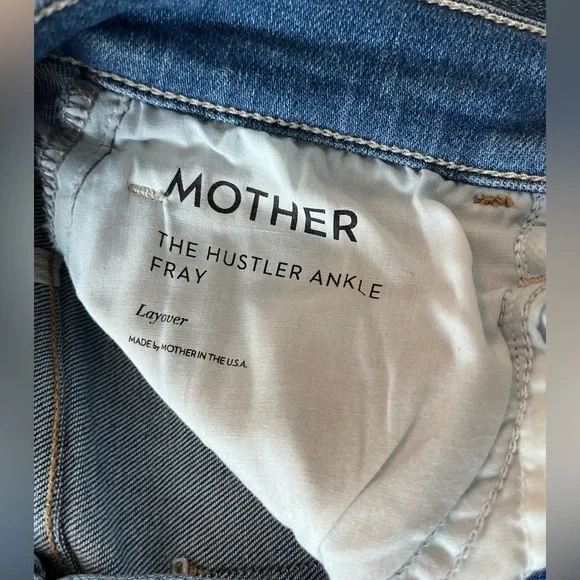 MOTHER The Hustler High-Rise Ankle Fray Jeans - size 25 - excellent condition - Picture 9 of 10